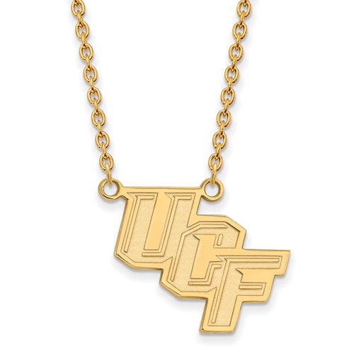 University of Central Florida Logo Necklace 3/4in 10k Yellow Gold