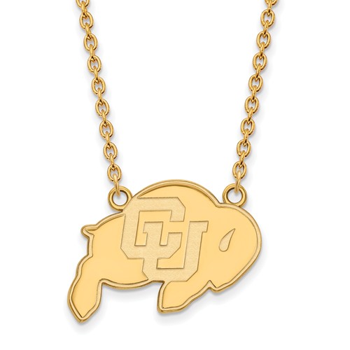 University of Colorado Buffalo Necklace 3/4in 10k Yellow Gold