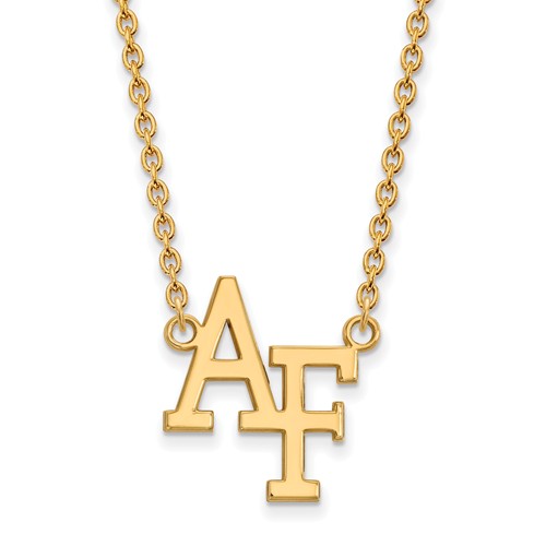 United States Air Force Academy Logo Necklace 3/4in 10k Yellow Gold