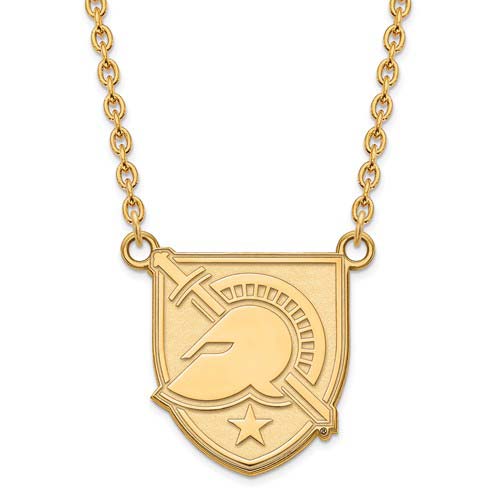 United States Military Academy Logo Necklace 3/4in 10k Yellow Gold