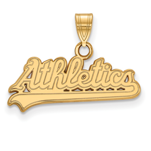 10k Yellow Gold 1/2in Oakland Athletics Pendant
