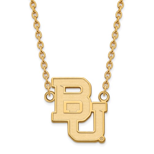 10k Yellow Gold Baylor University Bears Pendant with 18in Chain