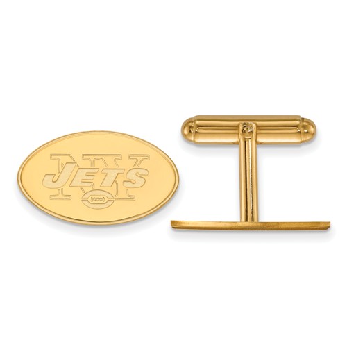 New York Jets Cuff Links 14k Yellow Gold