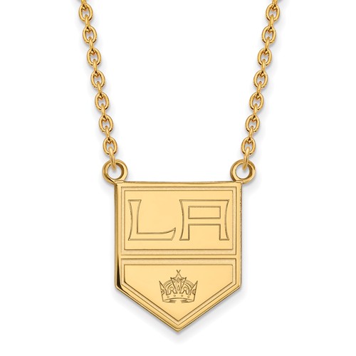 Los Angeles Kings Logo Necklace 3/4in 10k Yellow Gold