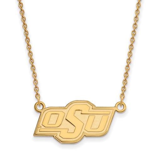Oklahoma State University OSU Pendant Necklace Small 10k Yellow Gold