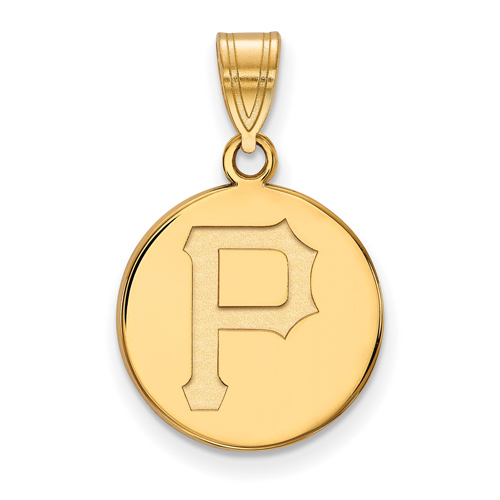 10k Yellow Gold 5/8in Pittsburgh Pirates Disc Pendant