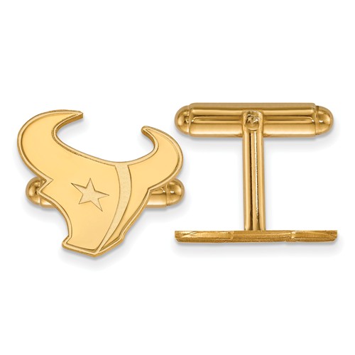 Round Houston Texans Cuff Links 14k Yellow Gold