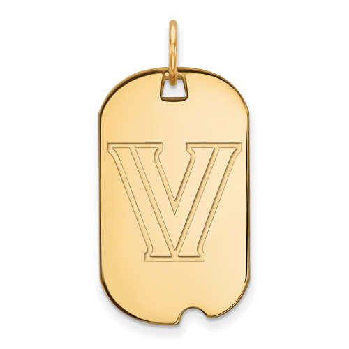 Villanova University Small Dog Tag 10k Yellow Gold