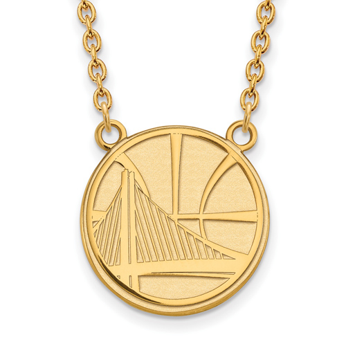 14k Yellow Gold Golden State Warriors Pendant on 18in Chain