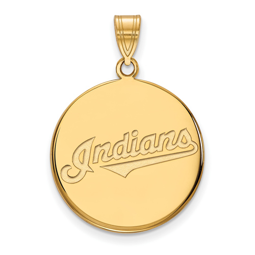 10k Yellow Gold 3/4in Cleveland Indians Pendant