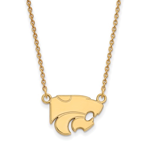 Kansas State University Wildcat Pendant on Necklace 14k Yellow Gold