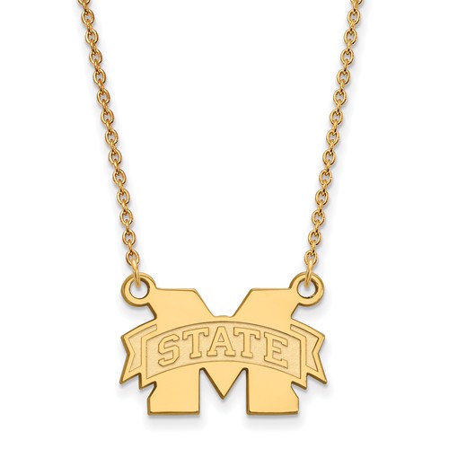 Mississippi State University Pendant on Necklace 14k Yellow Gold