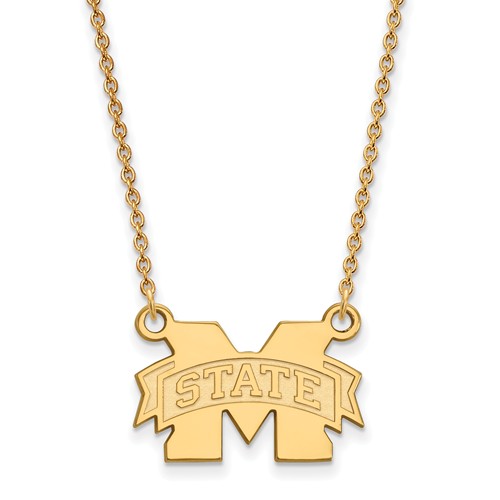 Mississippi State University Pendant on Necklace 14k Yellow Gold
