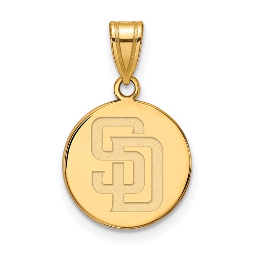 14k Yellow Gold 5/8in Round San Diego Padres Pendant