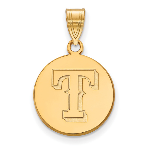 14k Yellow Gold 5/8in Texas Rangers Logo Pendant