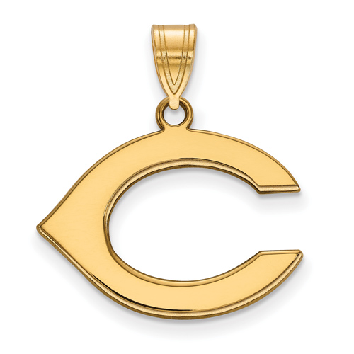 14k Yellow Gold 5/8in Cincinnati Reds C Pendant