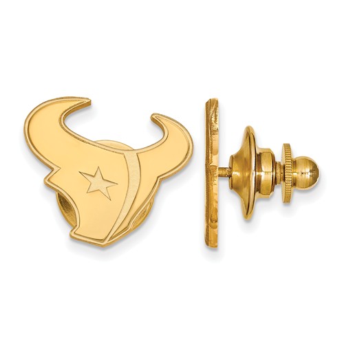 14k Yellow Gold Houston Texans Lapel Pin