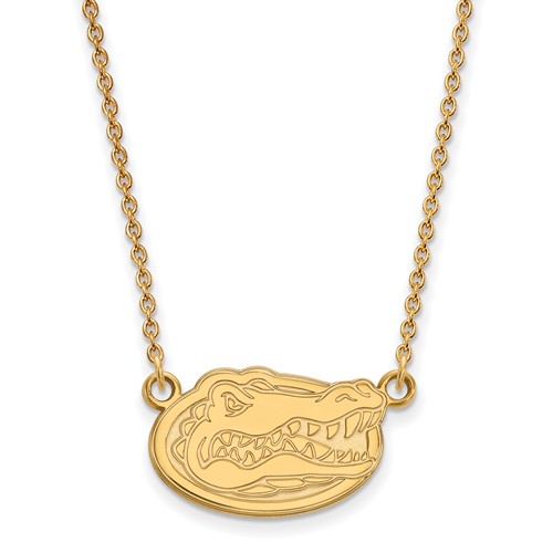10k Yellow Gold 1/2in University of Florida Gator Head Necklace
