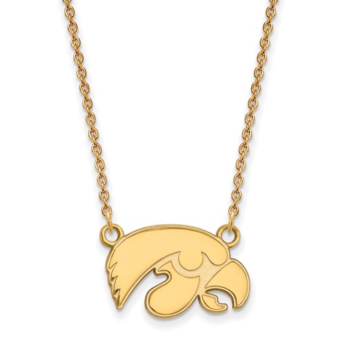 University of Iowa Tigerhawk Necklace 14k Yellow Gold