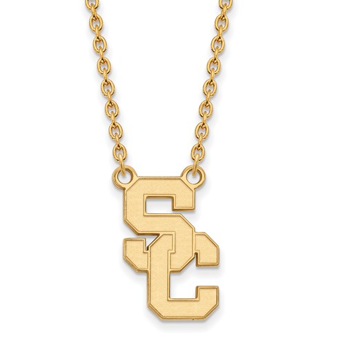 14k Yellow Gold University of Southern California SC Pendant Necklace