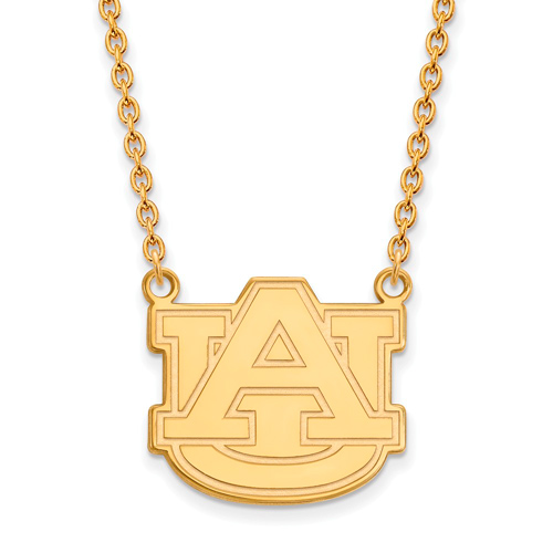 14kt Yellow Gold Auburn University Pendant with 18in Chain