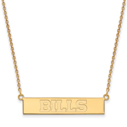 14k Yellow Gold Buffalo Bills Bar Necklace