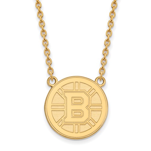 10k Yellow Gold Boston Bruins B Necklace