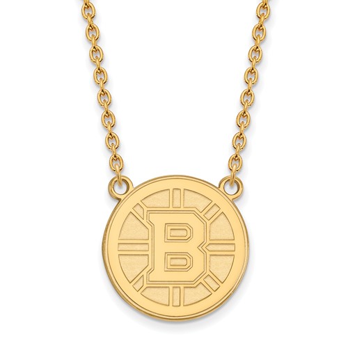 14k Yellow Gold Boston Bruins B Necklace