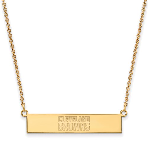 14k Yellow Gold Cleveland Browns Bar Necklace