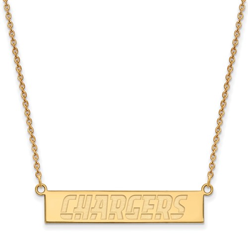 10k Yellow Gold Los Angeles Chargers Bar Necklace