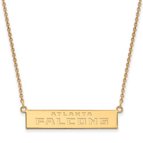 14k Yellow Gold Atlanta Falcons Bar Necklace