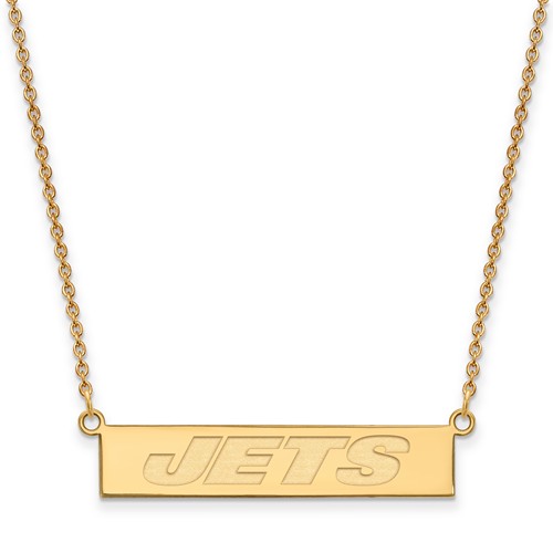 10k Yellow Gold New York Jets Bar Necklace