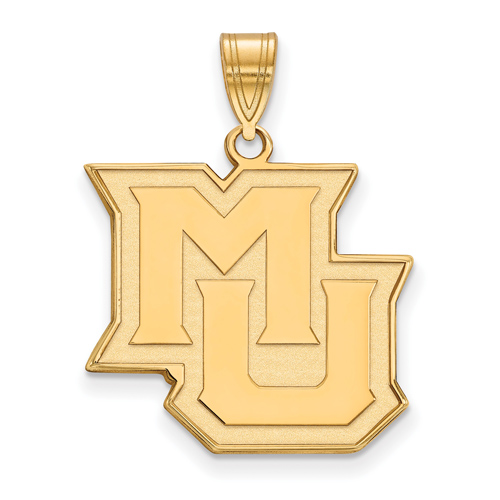 Marquette University MU Pendant 3/4in 14k Yellow Gold