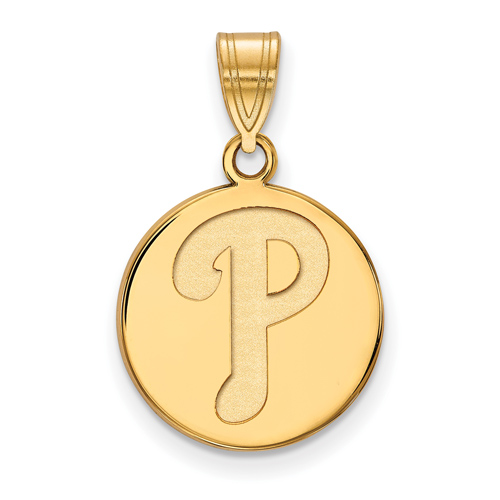 14kt Yellow Gold 5/8in Philadelphia Phillies Logo Pendant
