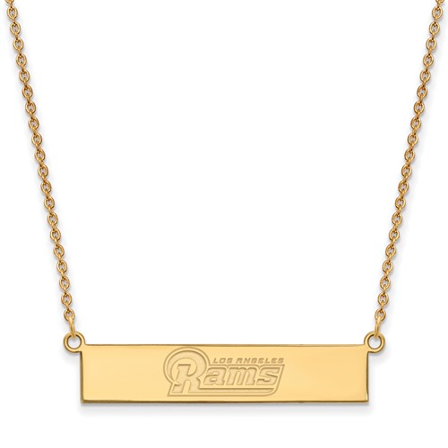10k Yellow Gold Los Angeles Rams Bar Necklace