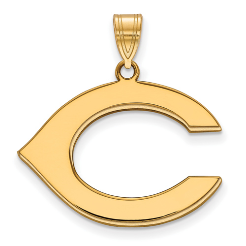 14k Yellow Gold 3/4in Cincinnati Reds C Logo Pendant