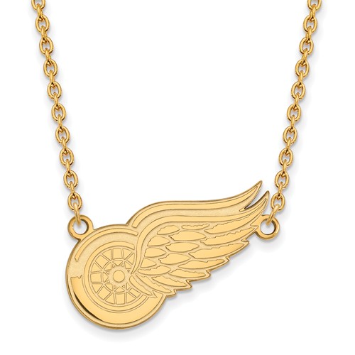 10k Yellow Gold Detroit Red Wings Necklace