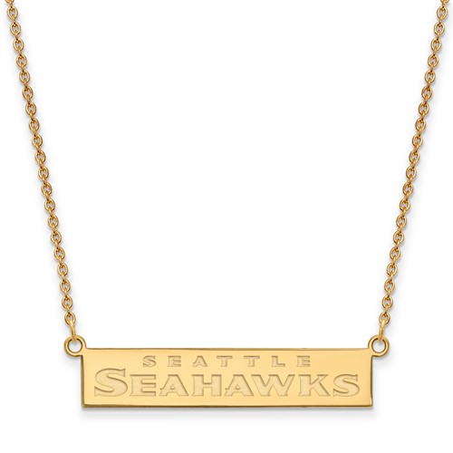 14k Yellow Gold Seattle Seahawks Bar Necklace