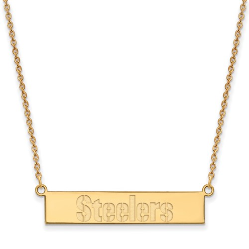 14k Yellow Gold Pittsburgh Steelers Bar Necklace