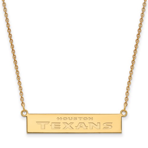 10k Yellow Gold Houston Texans Bar Necklace