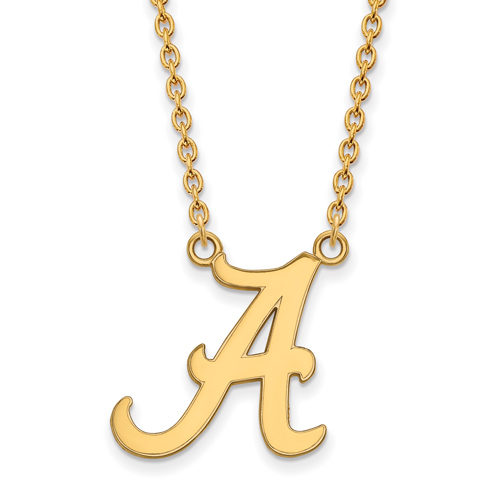 14kt Yellow Gold University of Alabama A Logo Pendant with 18in Chain
