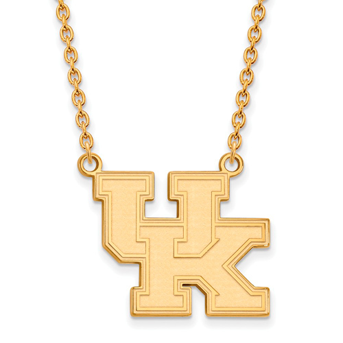 14k Yellow Gold University of Kentucky 3/4in UK Pendant on 18in Chain
