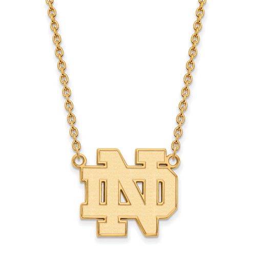 14k Yellow Gold University of Notre Dame Pendant with 18in Chain