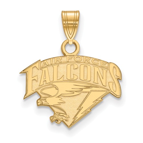 US Air Force Falcons Pendant 1/2in 14k Yellow Gold