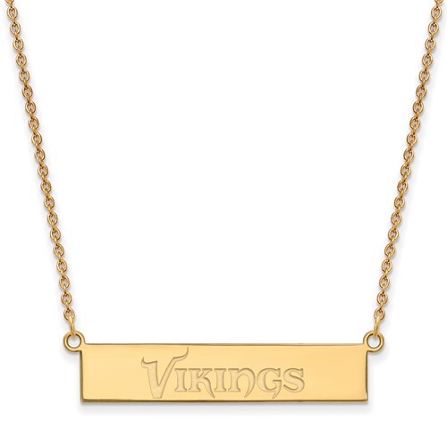 10k Yellow Gold Minnesota Vikings Bar Necklace