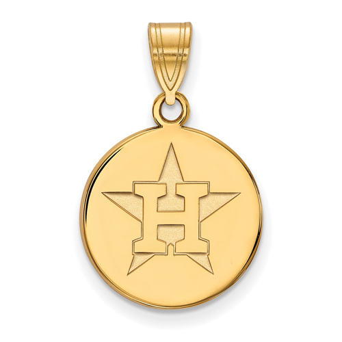 14k Yellow Gold 5/8in Houston Astros Logo Pendant