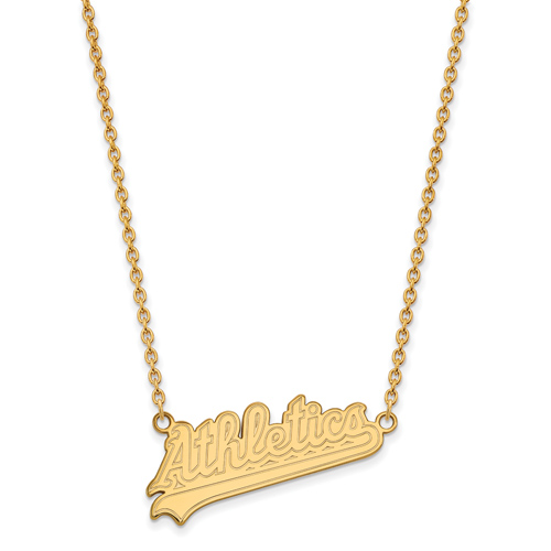 14k Yellow Gold Oakland Athletics Pendant on 18in Chain