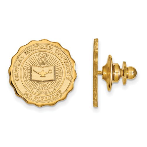 Central Michigan University Crest Lapel Pin 14k Yellow Gold