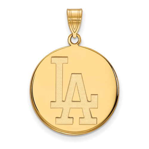 10k Yellow Gold 7/8in Los Angeles Dodgers Disc Pendant