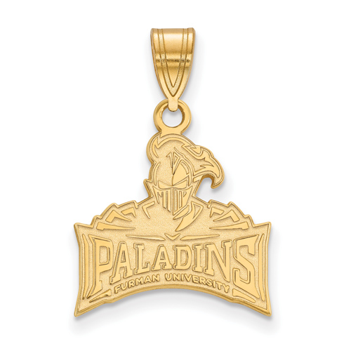 14k Yellow Gold 5/8in Furman University Paladins Pendant